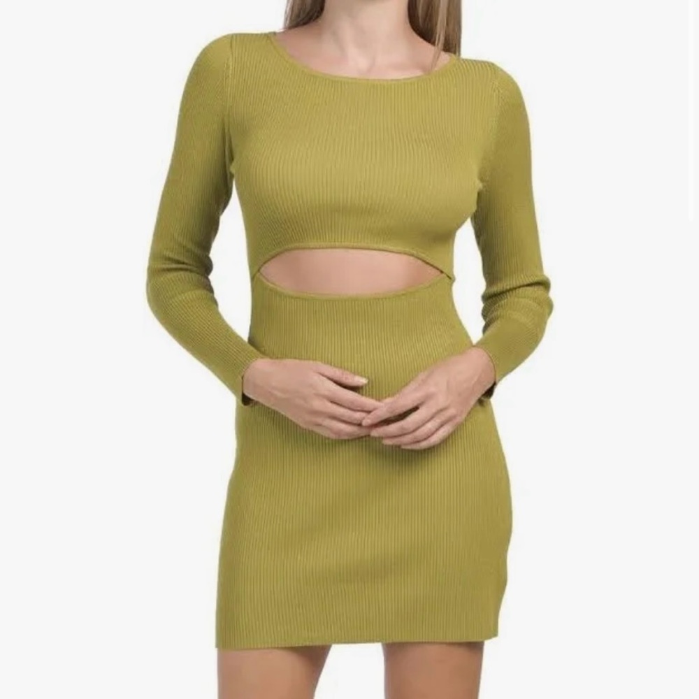 House of Harlow 1960 Rib Cut Out Long Sleeve Dress